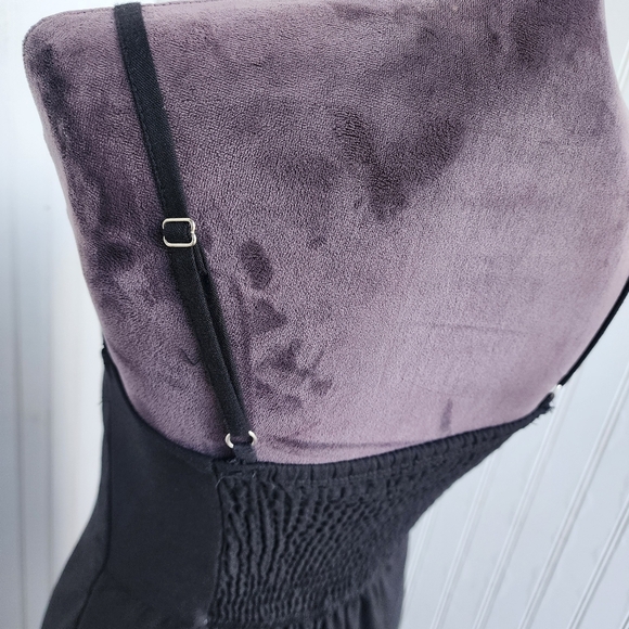 NWT Japna Women's Black Linen Rayon Tank Dress Smocked Back Sz S - Picture 7 of 13